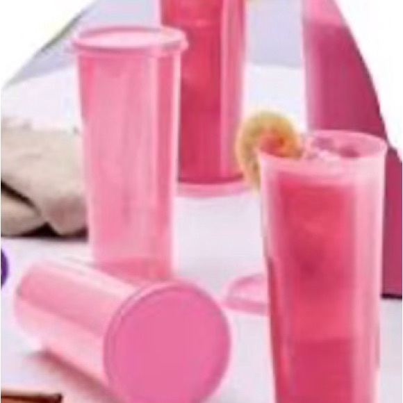 Vintage Tupperware  Set Jug 3.8 Liter & 16oz Tumbler (4) Pieces Pink Color - Picture 5 of 5